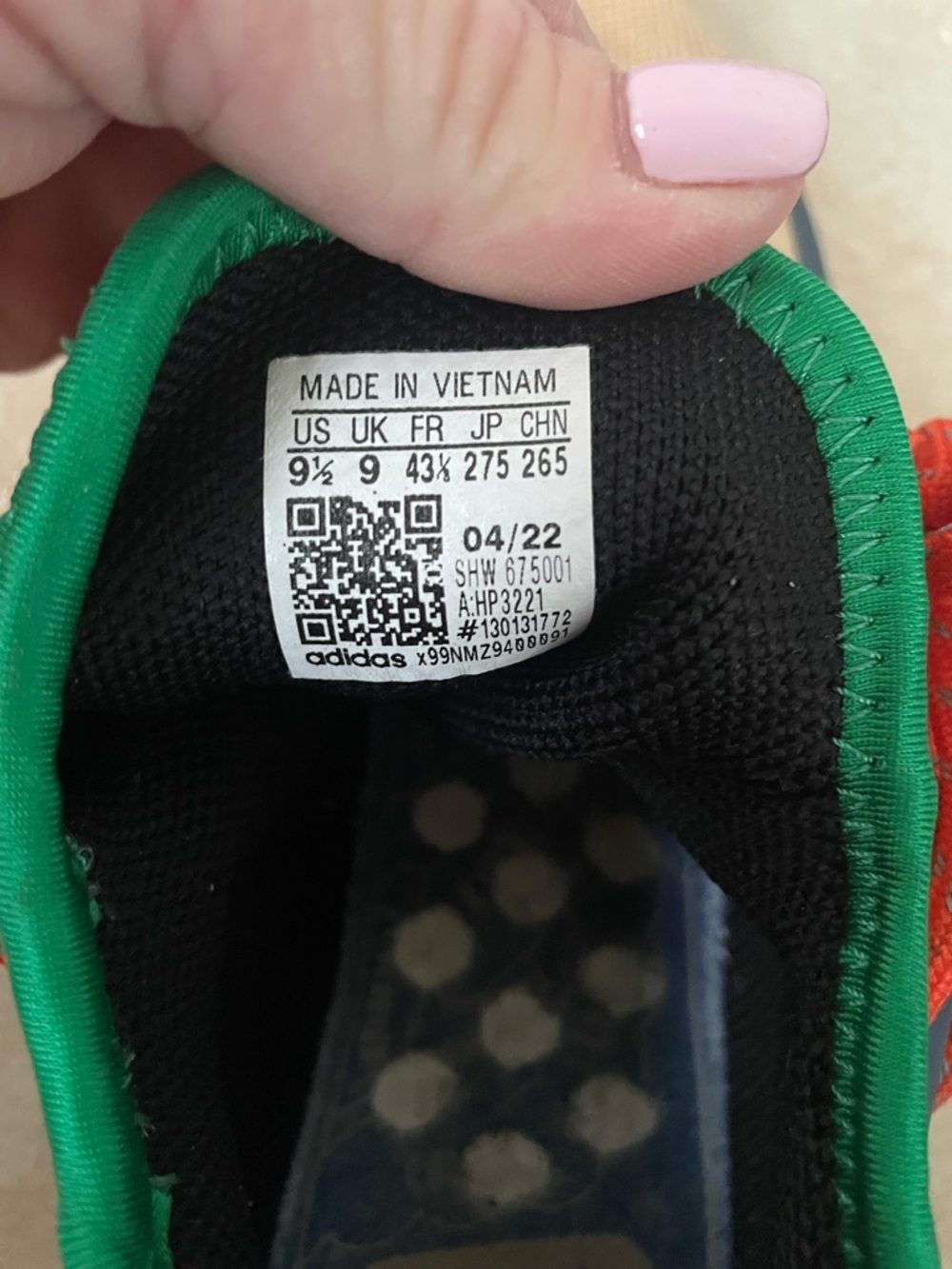Adidas x Pharrell Williams HU NMD Running Shoes, HP3221, MultiColor, Size 9.5 - Picture 7 of 8